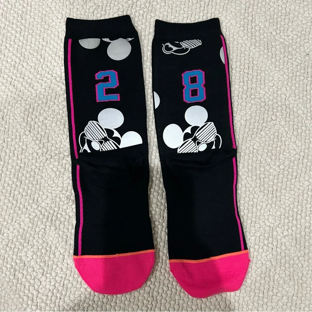 NWOT stance Mickey black pink socks crew med kids youth